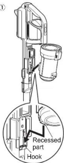 WOOZOO SCD-130P - Attach the dust cup to the main unit - 1