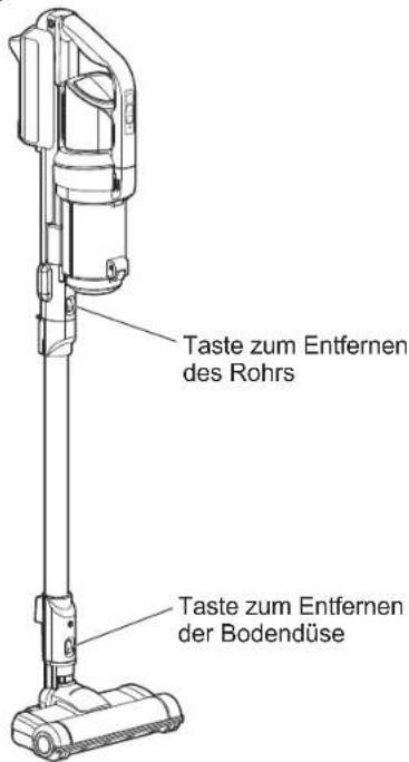 WOOZOO SCD-130P - So entfernen Sie das Verlängerungsrohr und die Bodendüse - 1