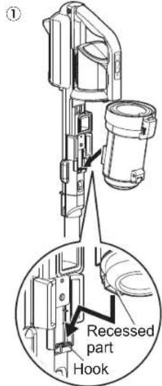 WOOZOO SCD-130P - Attach the dust cup to the main unit - 1