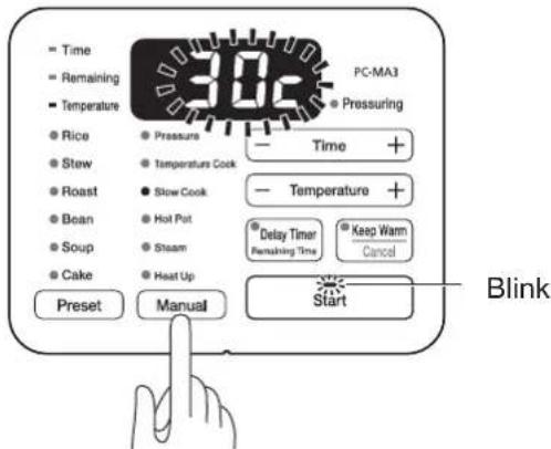 WOOZOO PC-MA3 - Press the manual menu button to select slow cook - 1