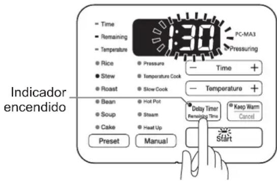 WOOZOO PC-MA3 - Pulse el botón Delay Timer (Cocción programada) - 1