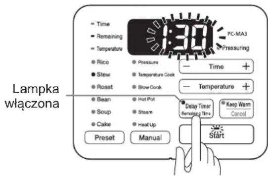 WOOZOO PC-MA3 - Nacisnąć przycisk Delay Timer (Opóźnij start) - 1