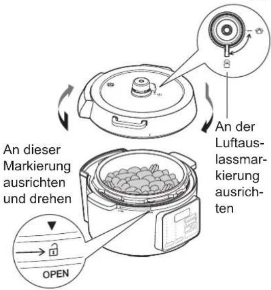 WOOZOO PC-MA3 - Geben Sie die Zutaten in den Innentopf, stellen Sie den Topf in den Multicooker und schließen Sie dann den Deckel. - 1