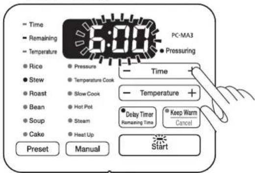 WOOZOO PC-MA3 - Press the time setting button to set the time - 1