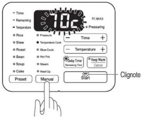 WOOZOO PC-MA3 - Appuyez sur le bouton du menu manuel et sélectionnez la cuisson à température. - 1