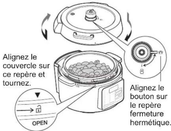 WOOZOO PC-MA3 - Placez les ingrédients dans la cuve intérieure, installez la cuve dans le cuiseur et fermez le couvercle. - 1