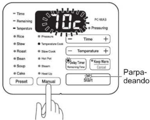 WOOZOO PC-MA3 - Pulse el botón del menú Manual para seleccionar Temperature Cook (Cocción con ajuste de temperatura). - 1