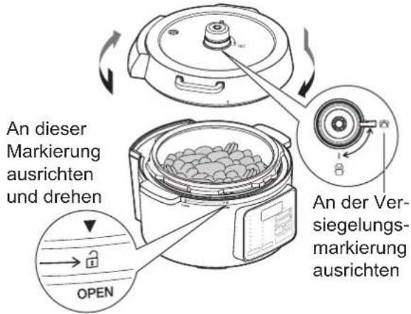 WOOZOO PC-MA3 - Geben Sie die Zutaten in den Innentopf, stellen Sie den Topf in den Multicooker und schließen Sie dann den Deckel. - 1