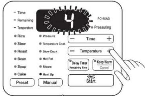 WOOZOO PC-MA3 - Funcionamiento Menú Manual (Heat Up [Calentar]) - 3