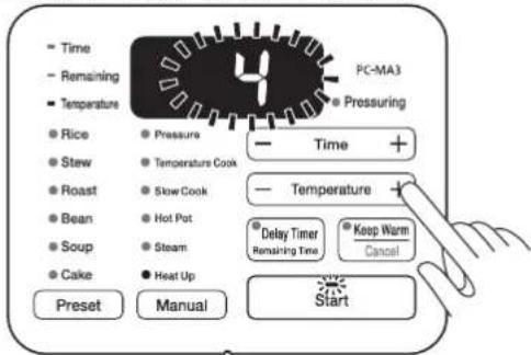 WOOZOO PC-MA3 - Menu Manual (Handmatig) (Heat Up (Opwarmen)) - 3