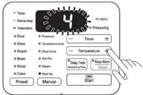 WOOZOO PC-MA3 - Modalità d'uso Menu manuale (Heat up (Riscaldare)) - 3