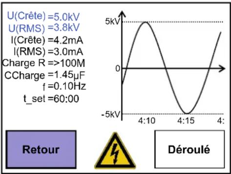 Megger VLF Sinus 34 kV - Lancer le contrôle - 4