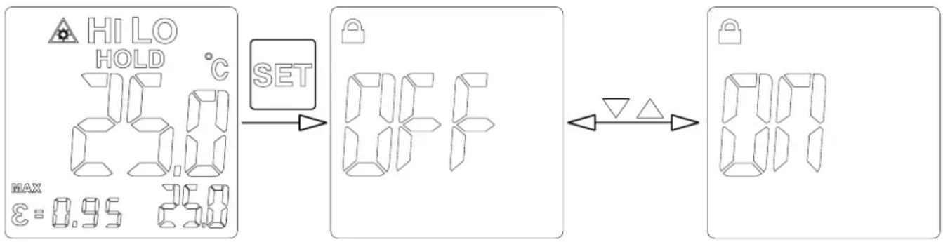 Uni-T UT309C - Activer ou désactiver la mesure de verrouillage - 1