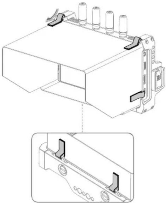 DJI High-Bright Remote Monitor - Установка козырька удаленного монитора - 1