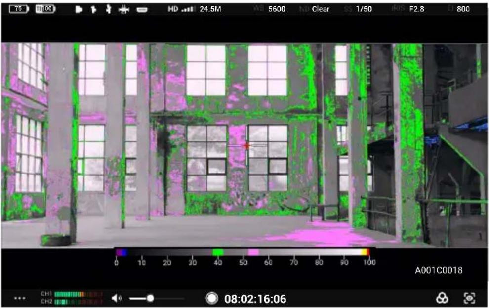 DJI High-Bright Remote Monitor - Impostazioni su Exposure Assistant/Focus Assistant - 4