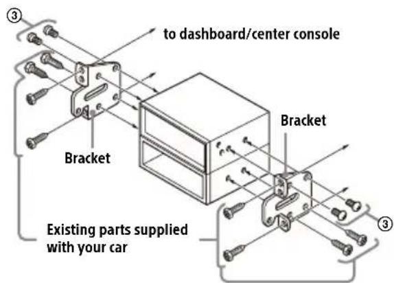 SONY XAV-AX8500 - Using the mounting brackets supplied with your car - 1