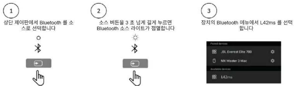 JBL L42ms - Bluetooth 를 통한 소스 연결 - 1