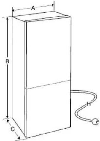 LG GBV3200CPY - Abmessungen und Abstände - 1