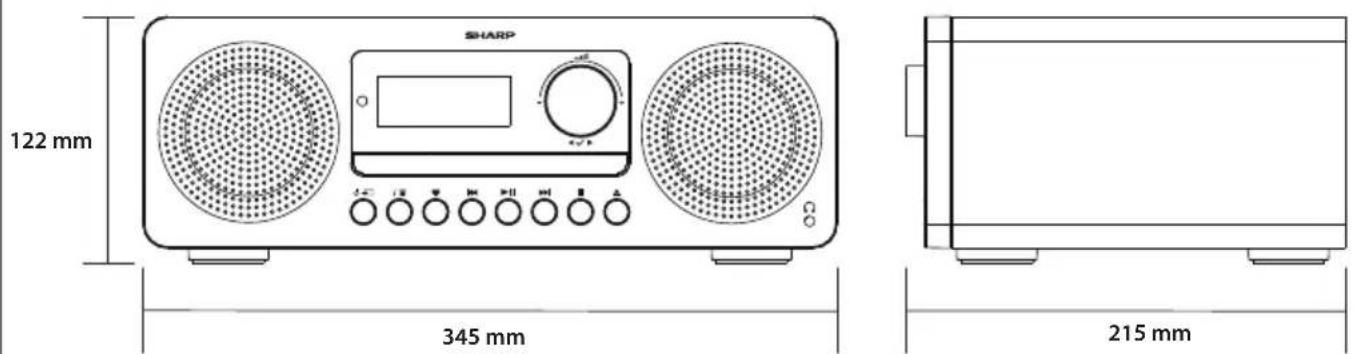 SHARP XL-B720D - Technical specification | Technische Angaben | Especificación técnica | Specifiche tecniche | Spécification technique | Dane techniczne | Technische specificaties | Технические спецификации - 1