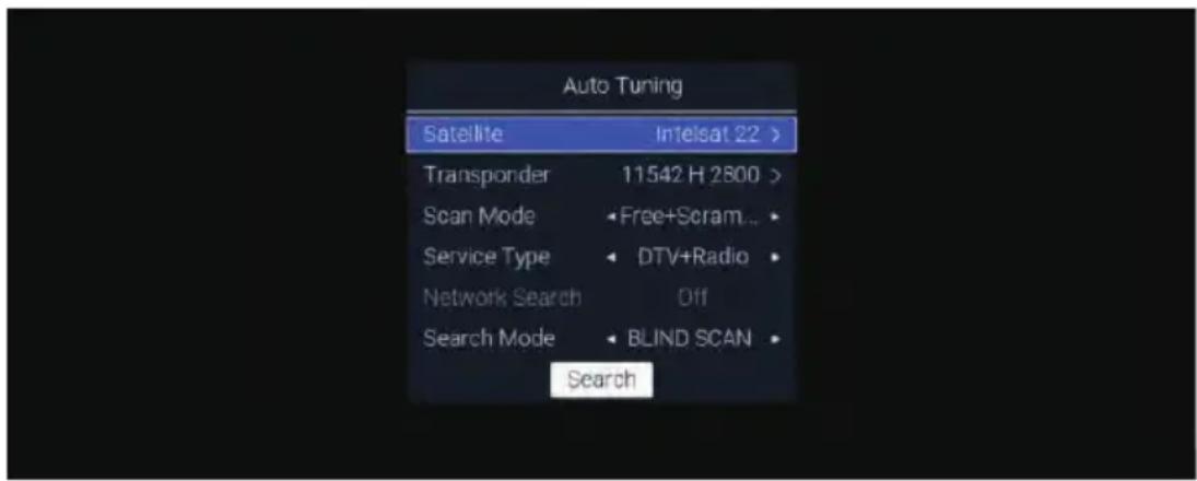 Smart Tech SMT43F30UV2M1B1 - ⑨ Digitális műholdcsatornák keresési oldala - 1