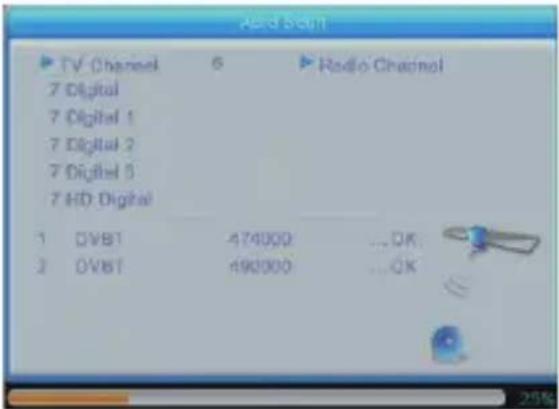 Audi Screen TV Channel 6 7 Digital 7 Digital 1 7 Digital 2 7 Digital 3 7 HD Digital 1 DVB1 474000 ... OK 2 DVB1 490000 ... OK