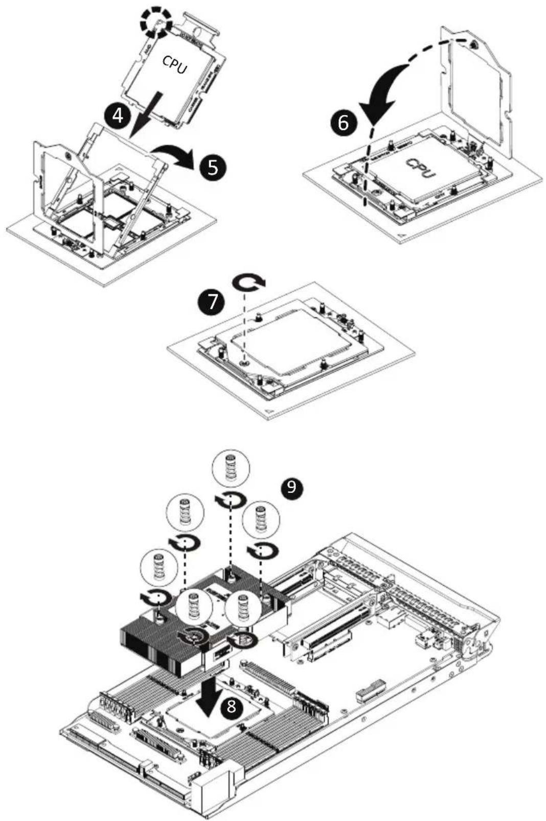 GIGABYTE H223-Z10 - Follow these instructions to install the CPU: - 2