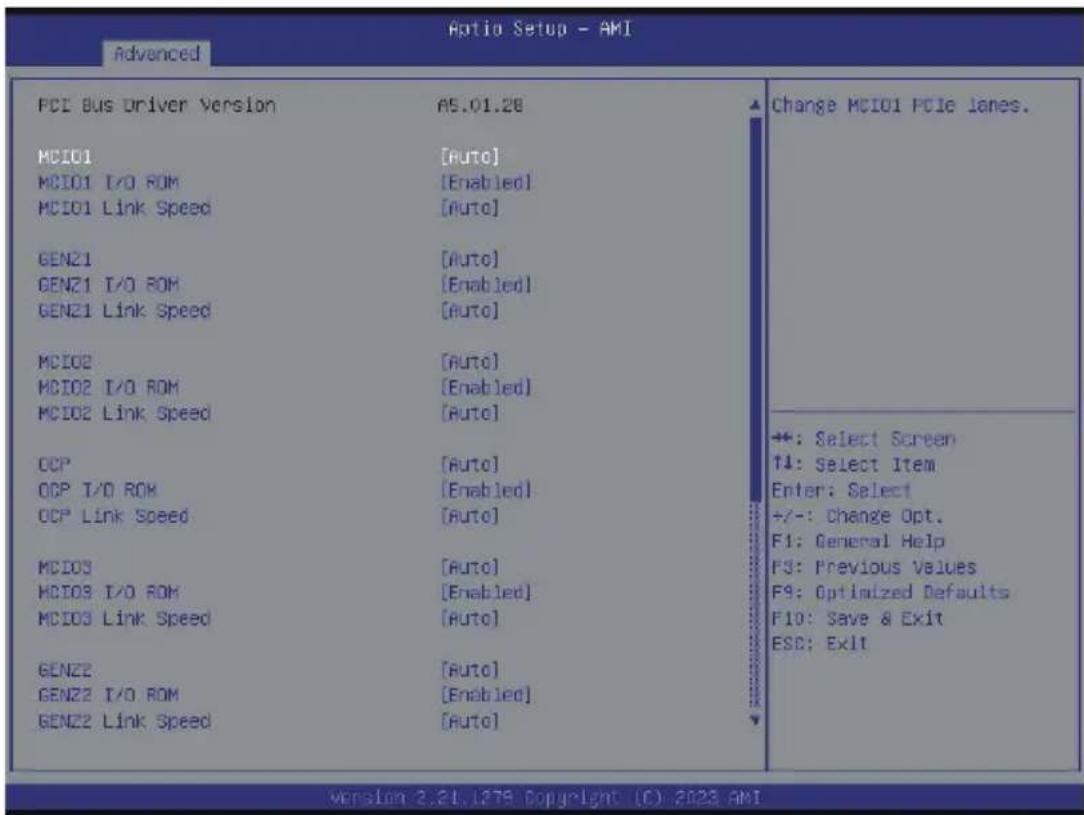 GIGABYTE H223-Z10 - 5-2-8 PCI Subsystem Settings - 1