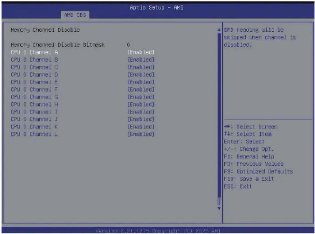 GIGABYTE H223-Z10 - 5-3-3-2-2 Memory Channel Disable - 1