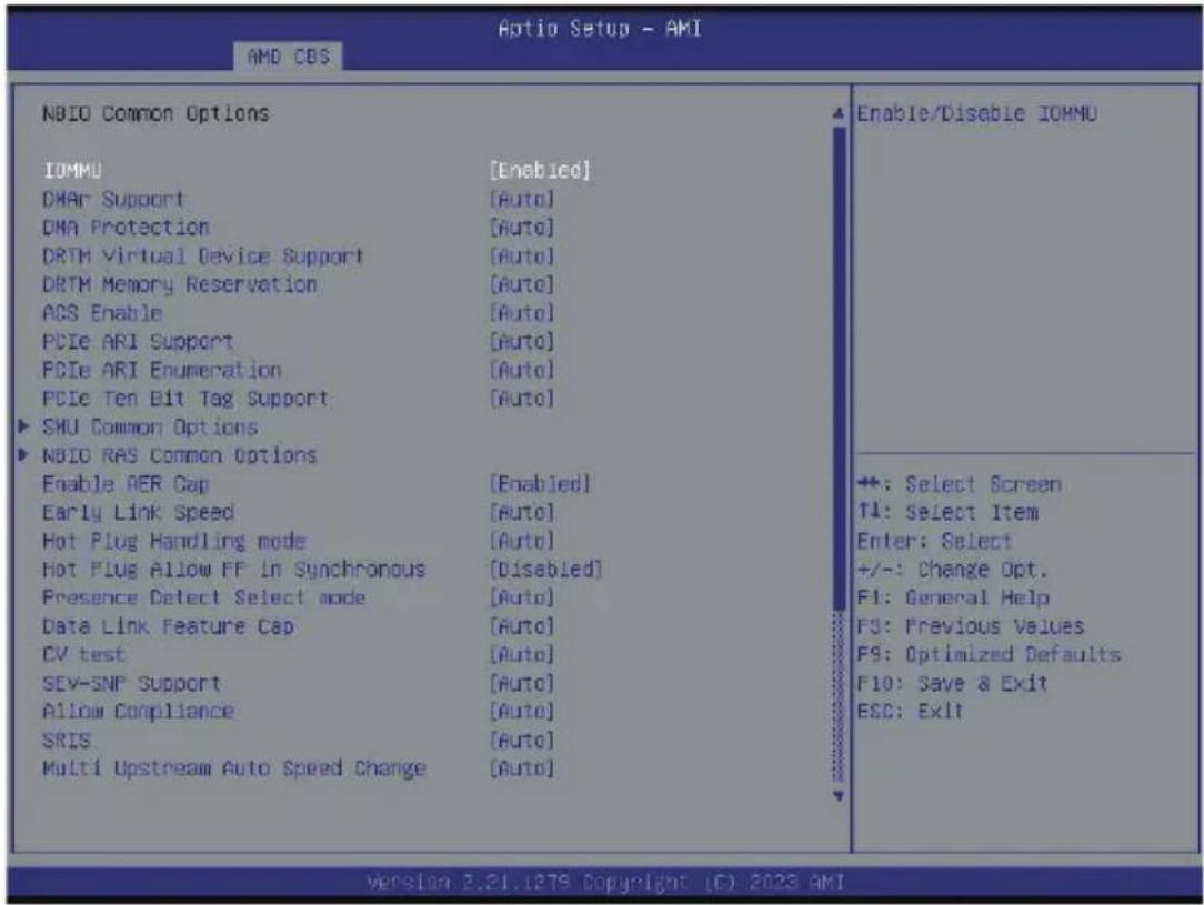 GIGABYTE H223-Z10 - 5-3-4 NBIO Common Options - 1
