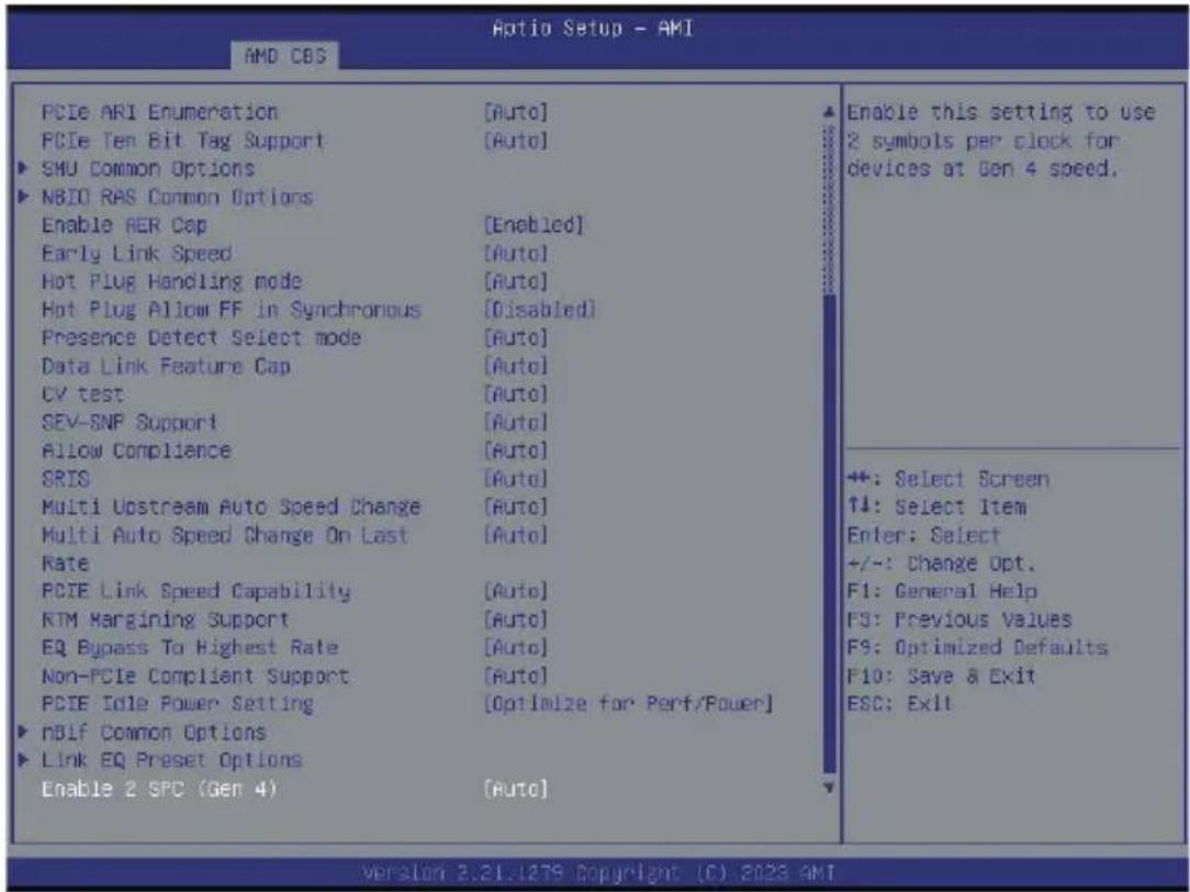 GIGABYTE H223-Z10 - 5-3-4 NBIO Common Options - 2