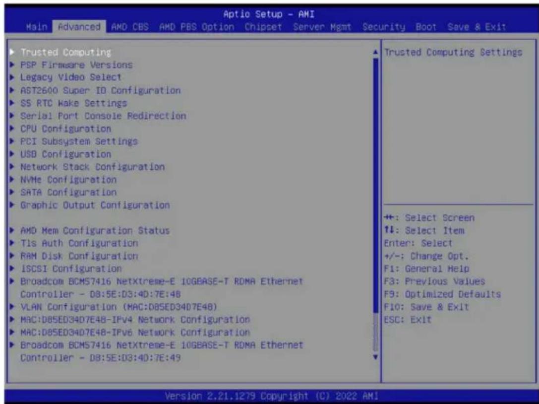GIGABYTE MZ33-AR0 - 2-2 Advanced Menu - 1