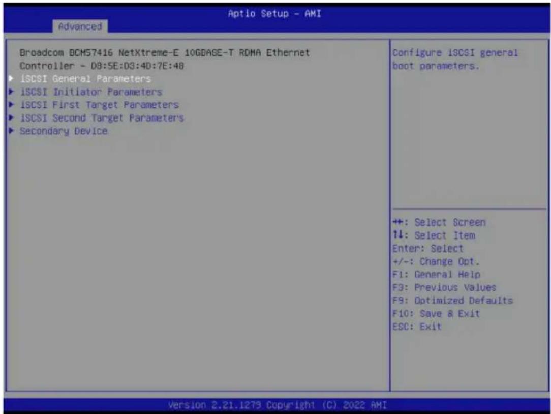 GIGABYTE MZ33-AR0 - 2-2-18-1 iSCSI Boot Configuration Menu - 1