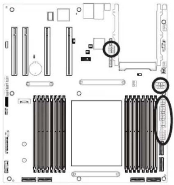 GIGABYTE MZ33-CP0 - (2x12 Main Power Connector and 2x4/2x3 12V Power Connector) - 2