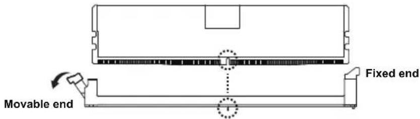 GIGABYTE MZ33-CP0 - Follow these instructions to install a DIMM module with Single Latch : - 1