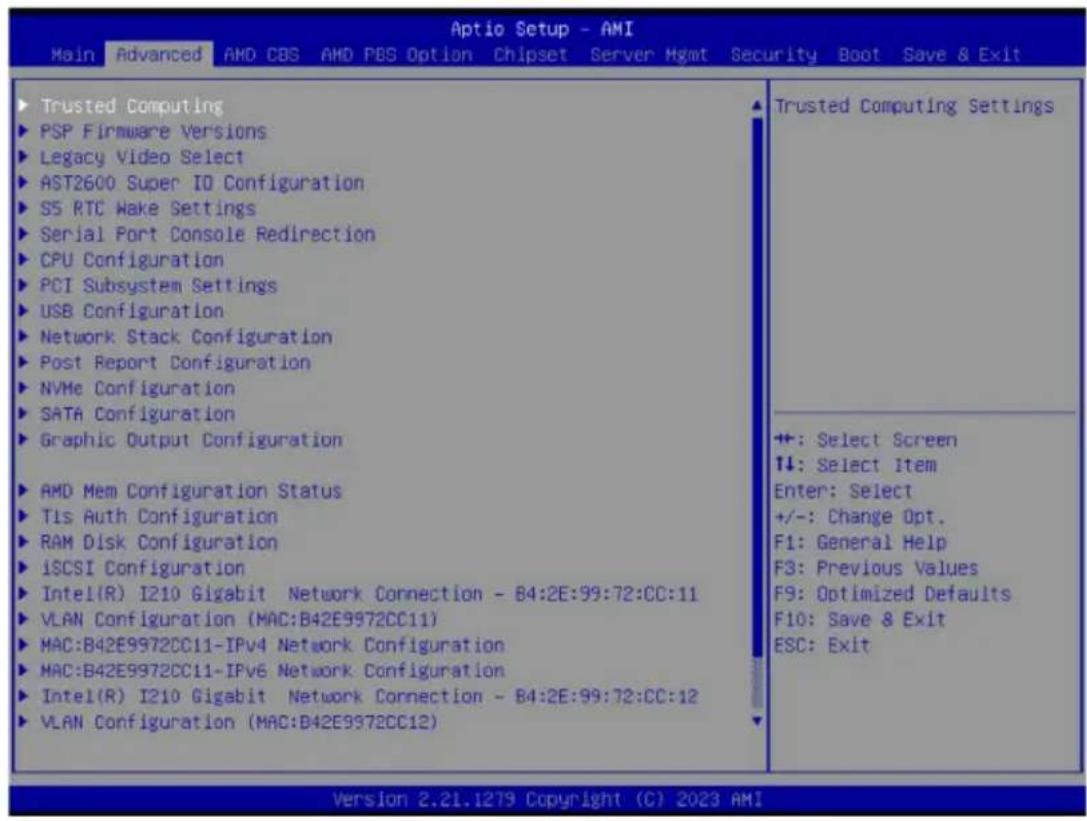 GIGABYTE MZ33-CP0 - 2-2 Advanced Menu - 1