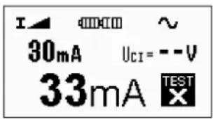 I ▲ ◯ ◯ ◯ ~ 30mA UCI = --V 33mA TEST