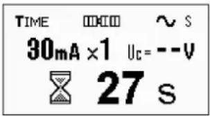 TIME 0000 ~ s 30mA ×1 Uc = --v 27 s
