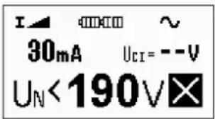 I ▲ ○○○ ~ 30mA UCI= --V UN<190V