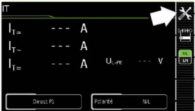 IT I_T= - - - A I_T~ - - - A I_T= - - - A U_L-FE - - - V Direct P1 Polarité N/L