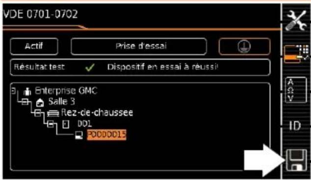 VDE 0701-0702 Actif Prise d'essai Résultat test Dispositif en essai à réussi Enterprise GMC Salle 3 Rez-de-chaussee DOI FOOOOO15 A S Y ID