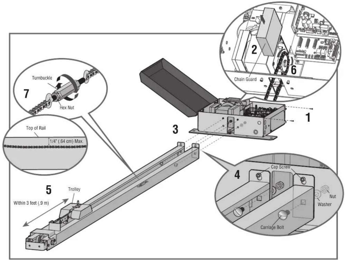 LiftMaster HCT12 - Step 1 Connect Rail to Operator - 1
