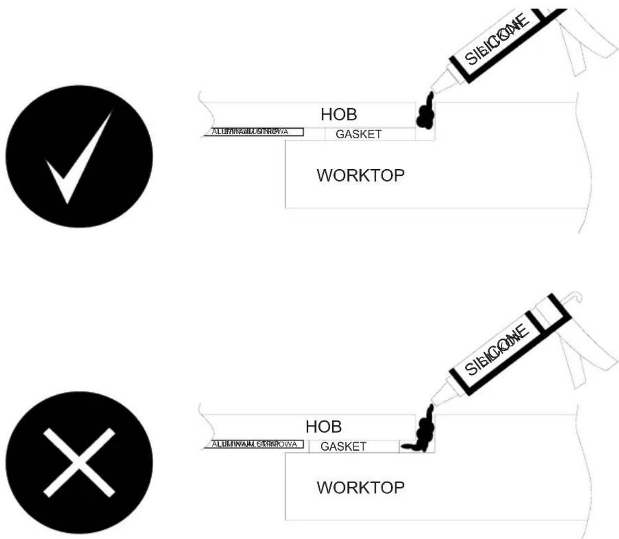 AMICA EHC 933 333 E - Instal your hob flush with the worktop - 2