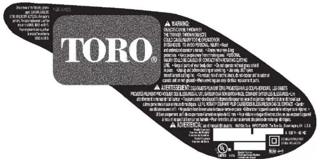 TORO 13in 51356 - Autocollants de sécurité et d'instructions - 1