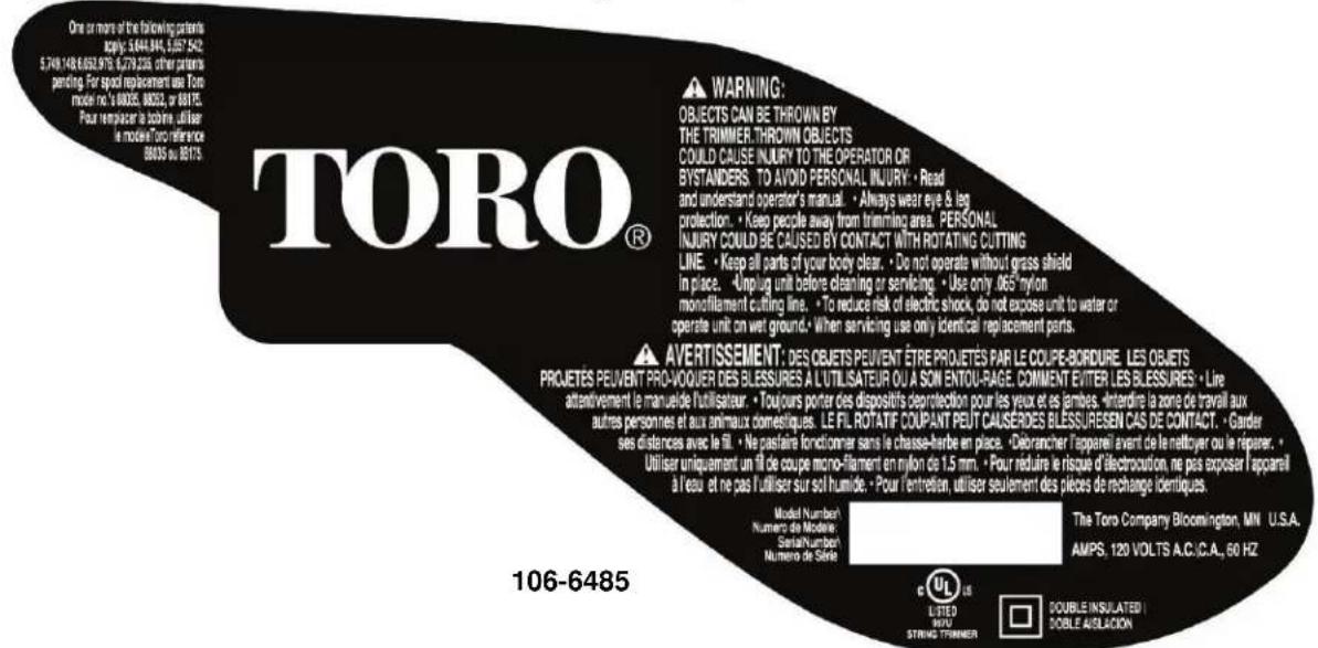 TORO 51358 - Autocollants de sécurité et d'instructions - 1