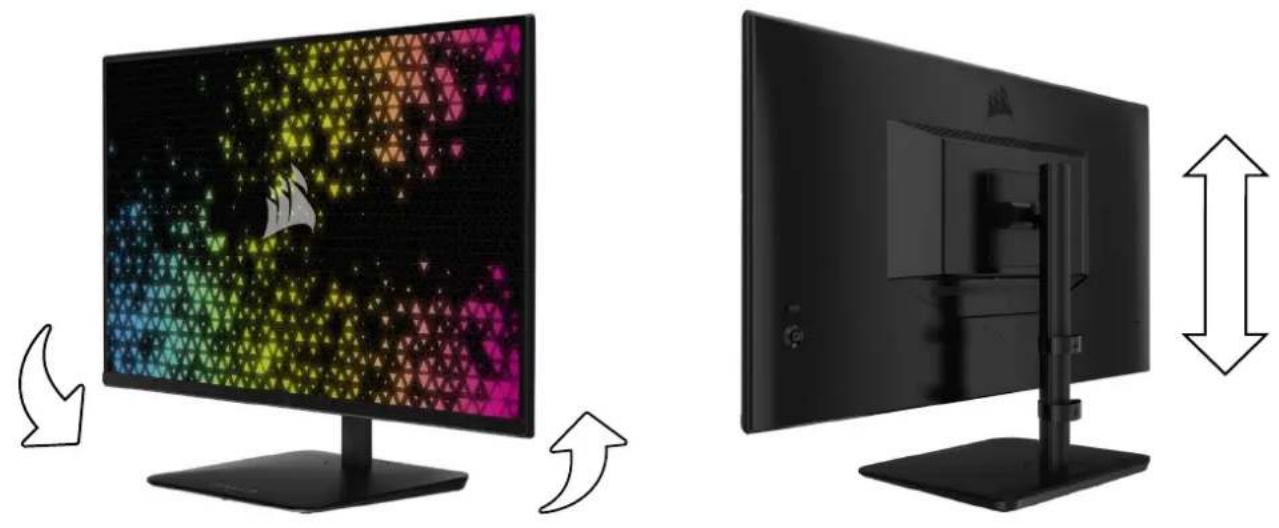 CORSAIR XENEON 32QHD240 - AJUSTE DE ARTICULAÇÃO E ALTURA - 1