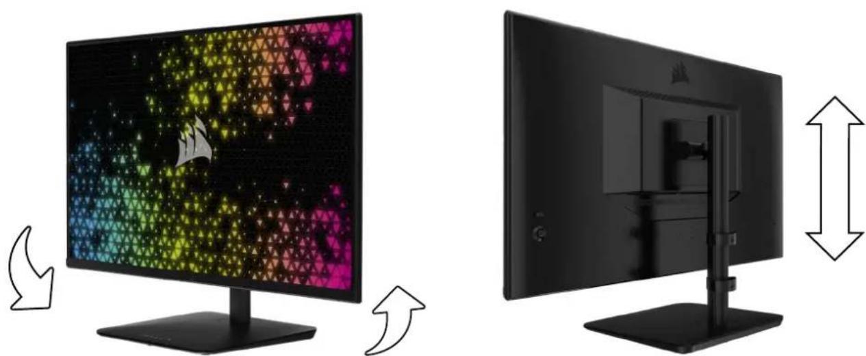 CORSAIR XENEON 32QHD240 - RÉGLAGE DU PIVOTEMENT ET DE LA HAUTEUR - 1