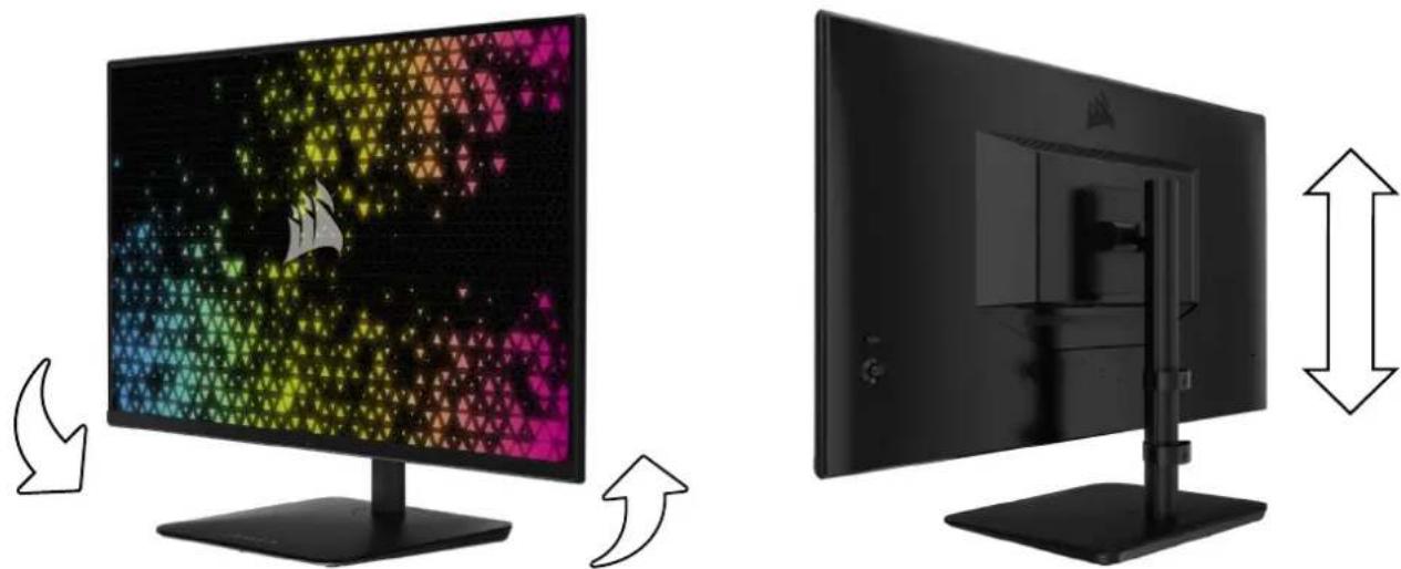 CORSAIR XENEON 32QHD240 - AJUSTE DE LA ALTURA Y EL GIRO - 1