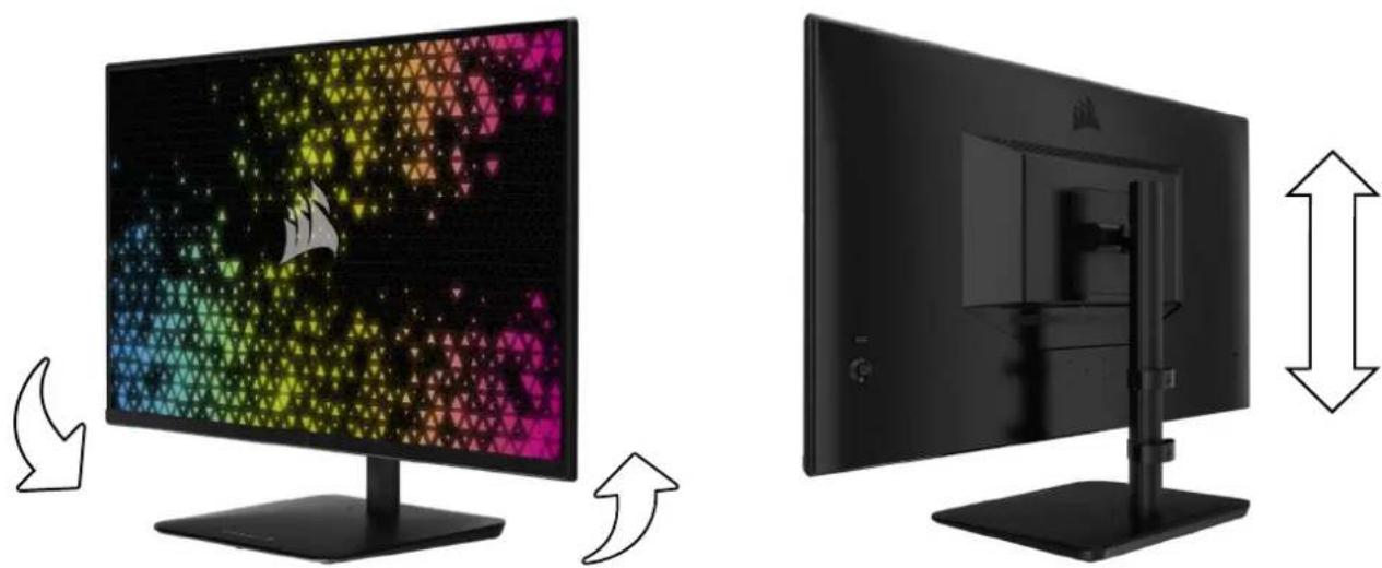 CORSAIR XENEON 32QHD240 - 左右回転と高さ調整 - 1