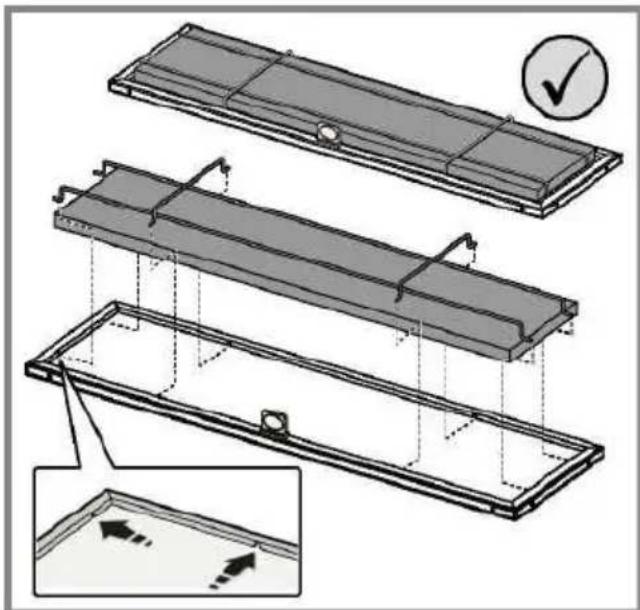 BAUKNECHT DBHVA 62F LM - It absorbs unpleasant odors caused by cooking. Synthetic mat filter (supplied with the product) - 1
