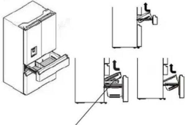 HISENSE RF728N4SBFE - Extracción/Recolocación del cajón del congelador - 1